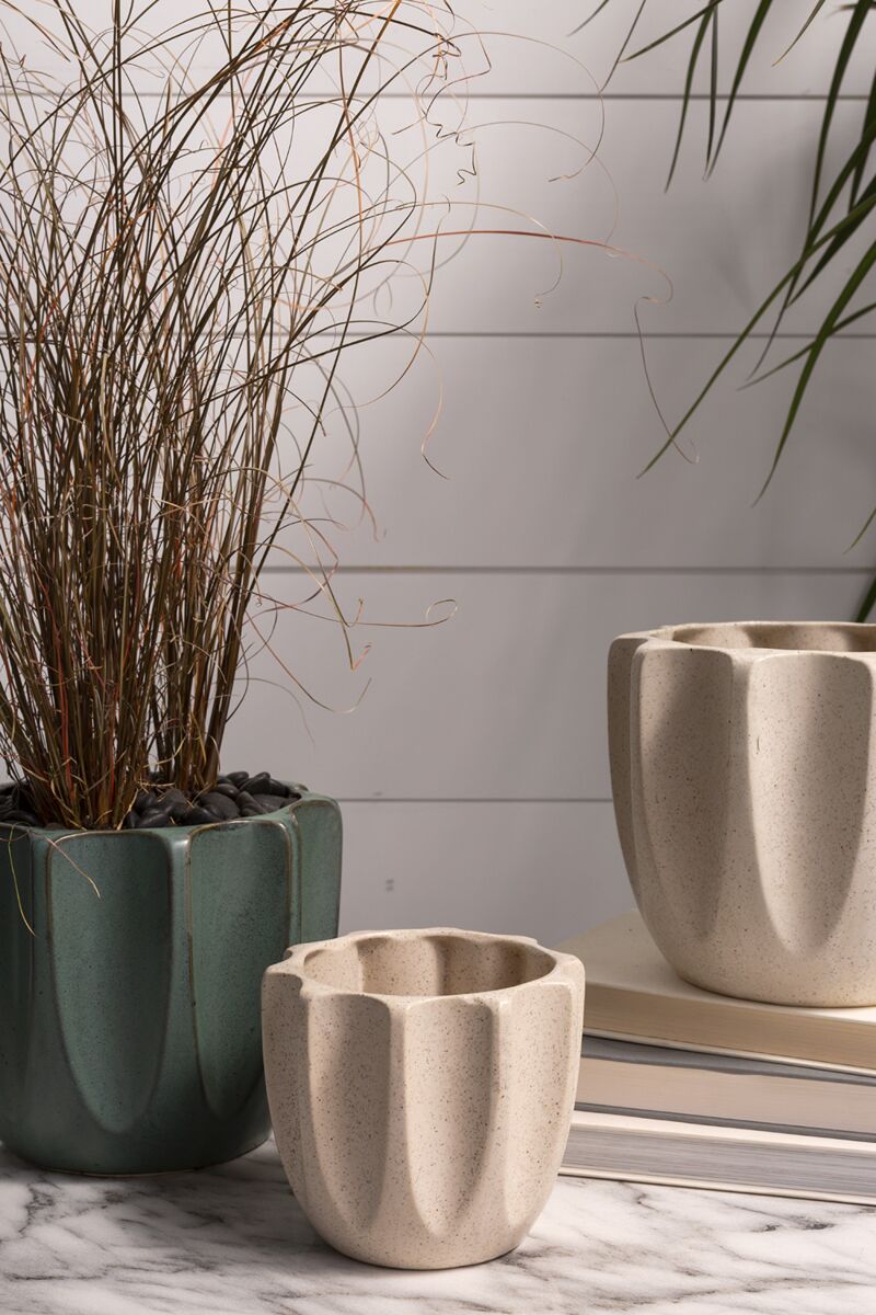 Design Shop Off-White Beaumont Pot, 5.5" X 4.5", Set of 2.