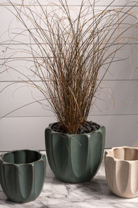 Design Shop Dark-Green Beaumont Pot, 7.5" X 6.5".