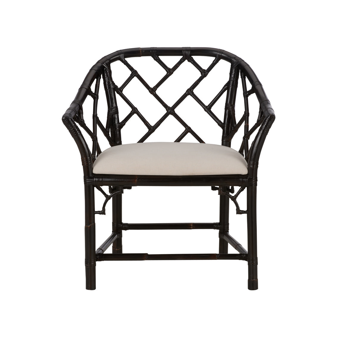 Chelsea House Chippendale Bamboo Arm Chair - Cracked Pepper