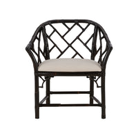 Chelsea House Chippendale Bamboo Arm Chair - Cracked Pepper