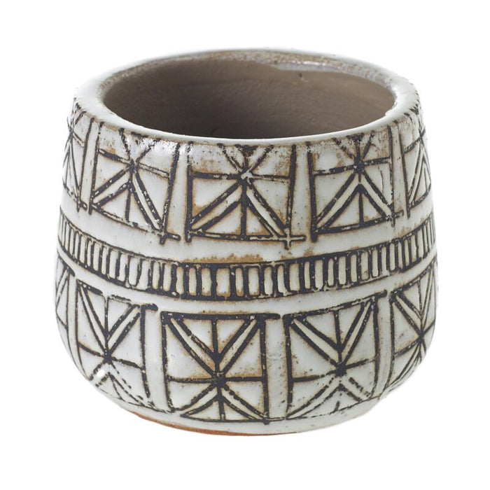 Design Shop White Naima Pot, 5.5" X 4.5", Set of 2.