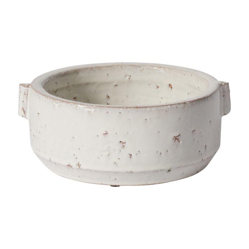 Design Shop White Dorian Bowl, 8" X 3".