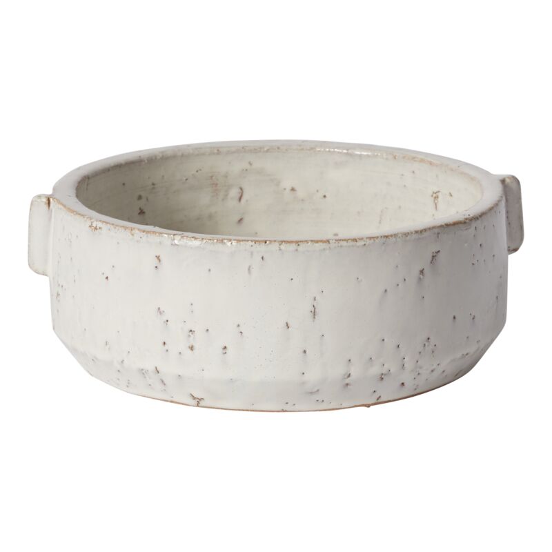 Design Shop White Dorian Bowl, 10" X 3.5".