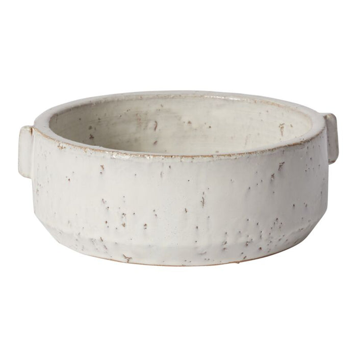 Design Shop White Dorian Bowl, 10" X 3.5".