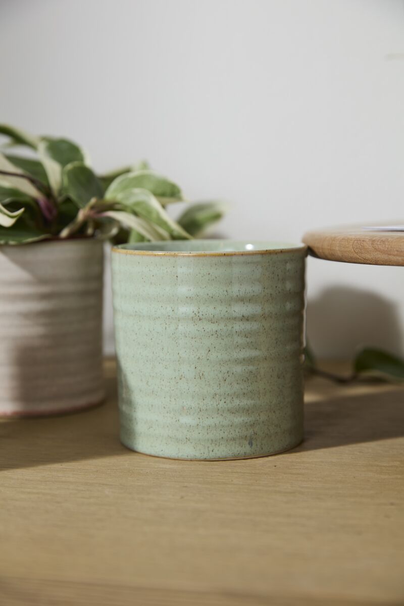 Design Shop Green Roux Pot, 4.5" X 4.5", Set of 4.