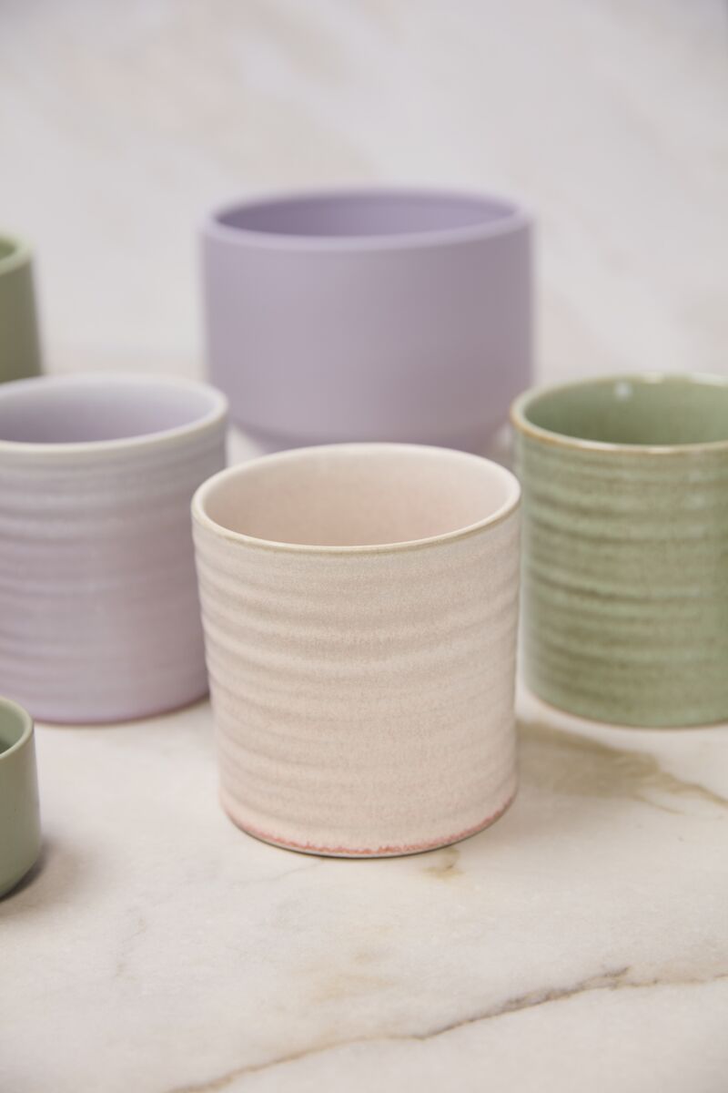 Design Shop Light-Pink Roux Pot, 4.5" X 4.5", Set of 4.