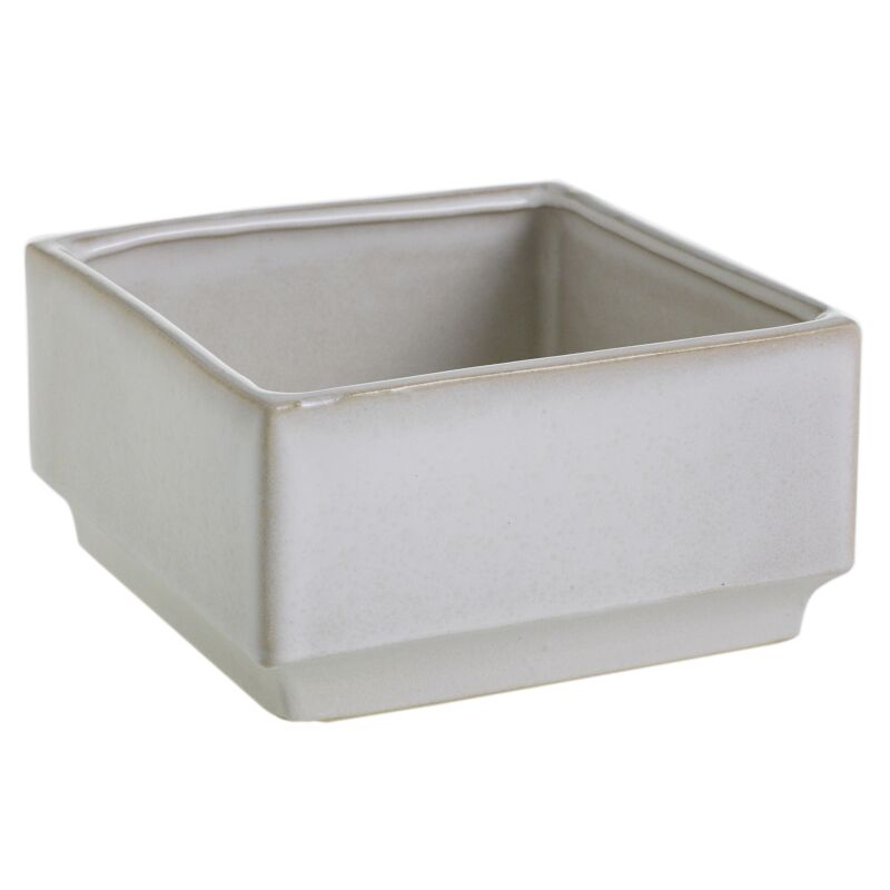 Design Shop Off-White Verge Collection Low Planter, 6.5" X 3.5".