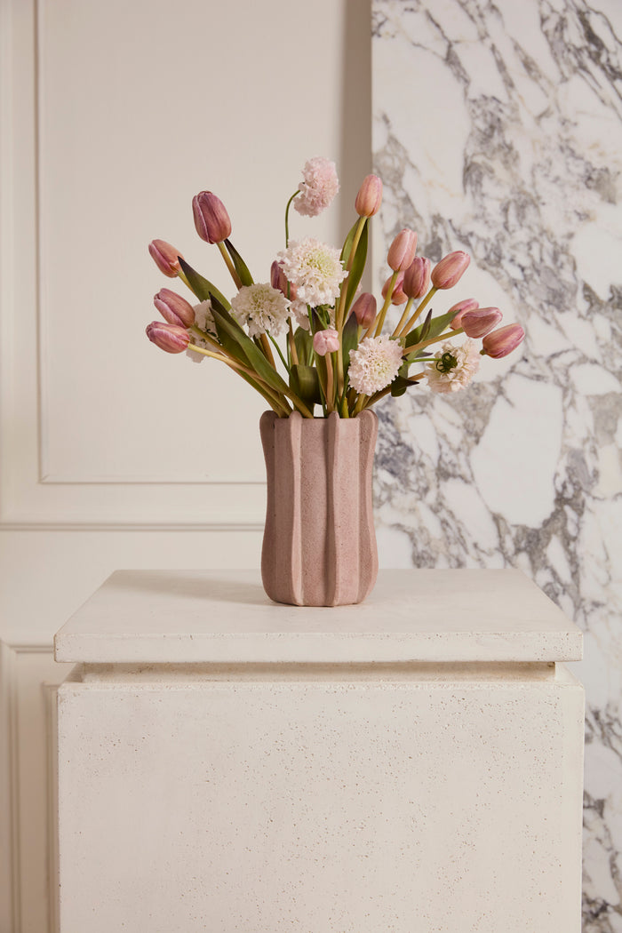 Design Shop Pink Claudia Collection Vase, 5.25" X 8".