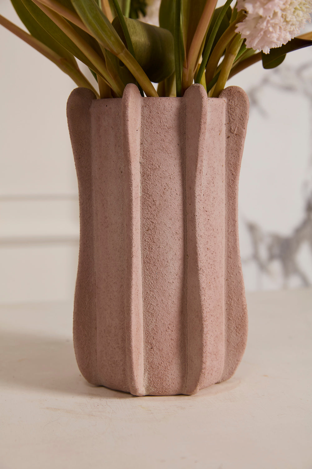 Design Shop Pink Claudia Collection Vase, 5.25" X 8".