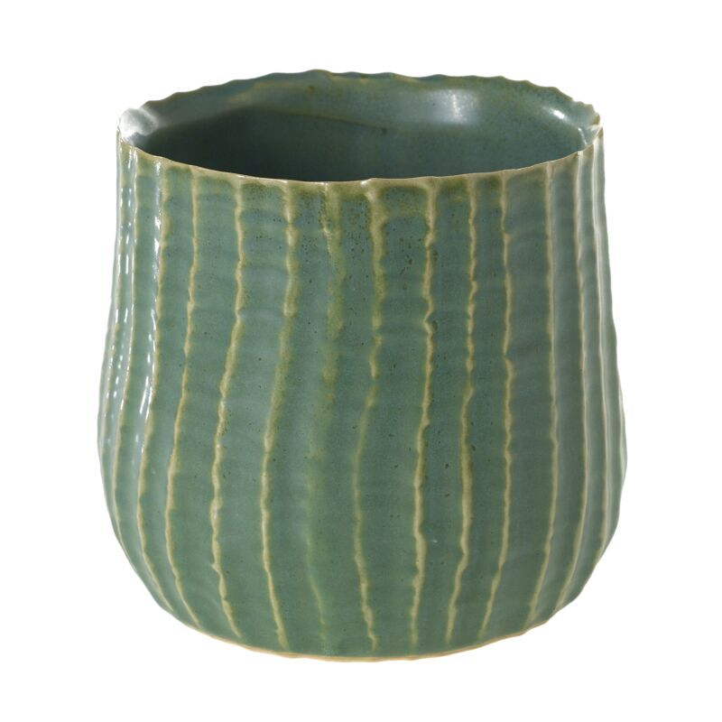 Design Shop Green Palmero Collection Pot, 5" X 4.75".