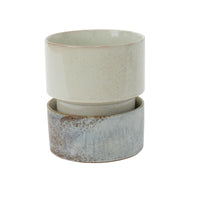 Design Shop Off-White Endeavor Pot with Saucer, 8.5" X 9.75"