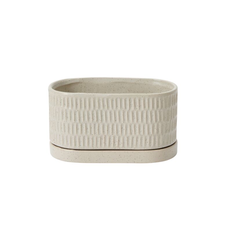 Design Shop Zelle Planter with Saucer 8"x 4"x 4.5"