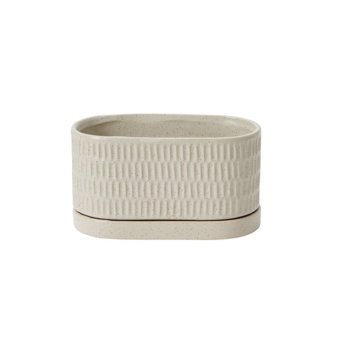 Design Shop Zelle Planter with Saucer 8"x 4"x 4.5"