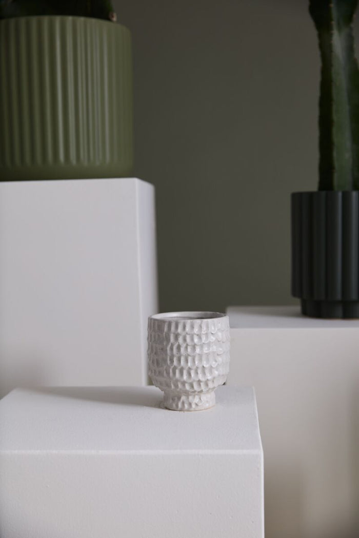 Design Shop Off-White Adrien Pot, 4" X 4.5", Set of 4.