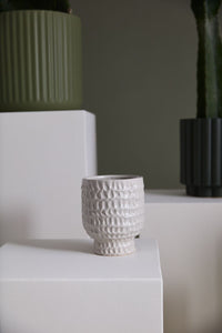 Design Shop Off-White Adrien Pot, 5" X 6", Set of 4.
