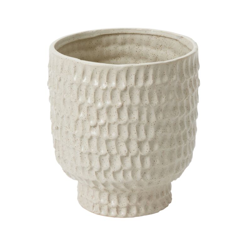 Design Shop Off-White Adrien Pot, 6.75" X 7.75", Set of 2.