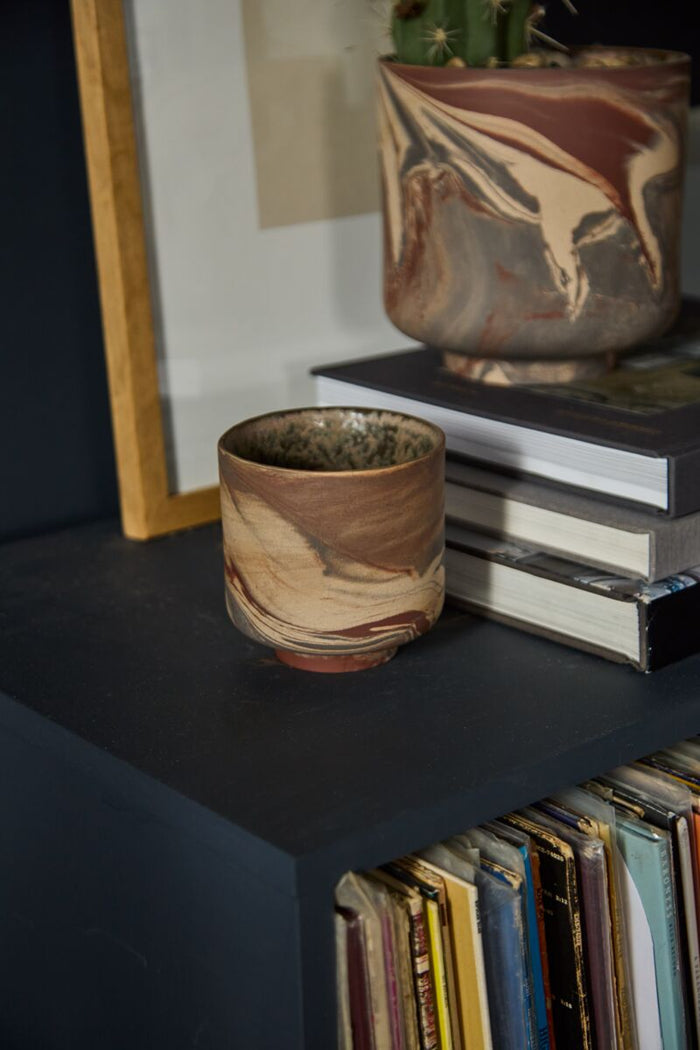 Design Shop Brown Tedros Pot, 4" X 4.25", Set of 2.