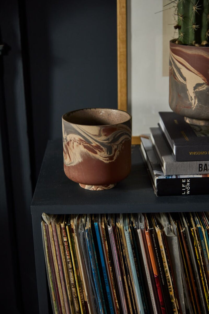 Design Shop Brown Tedros Pot, 5.25" X 5.5", Set of 2.