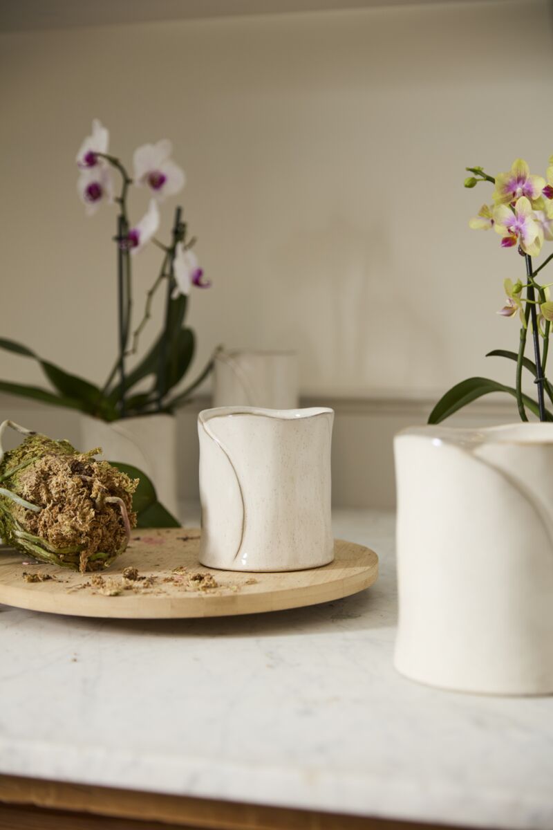 Design Shop White Diane Collection Pot, 4.5" X 5", Set of 2.