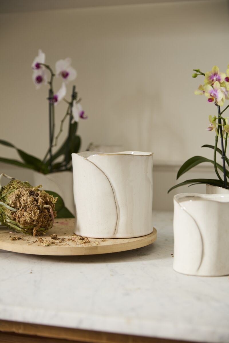 Design Shop White Diane Collection Pot, 6.25" X 6.25", Set of 2.