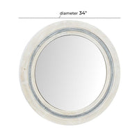 Design Shop  White Wood Handmade Wall Mirror w/ Distressing