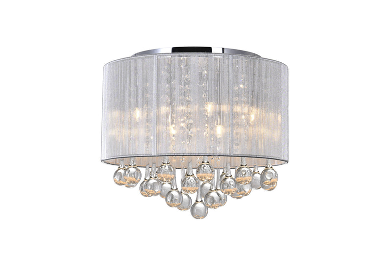 CWI Lighting Six Light Flush Mount from the Water Drop collection in Chrome finish