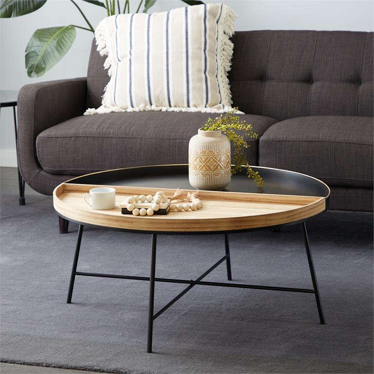 Design Shop  Black Metal Split Coffee Table