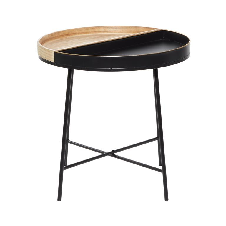 Black Metal Split Accent Table, 22" X 22" X 22"