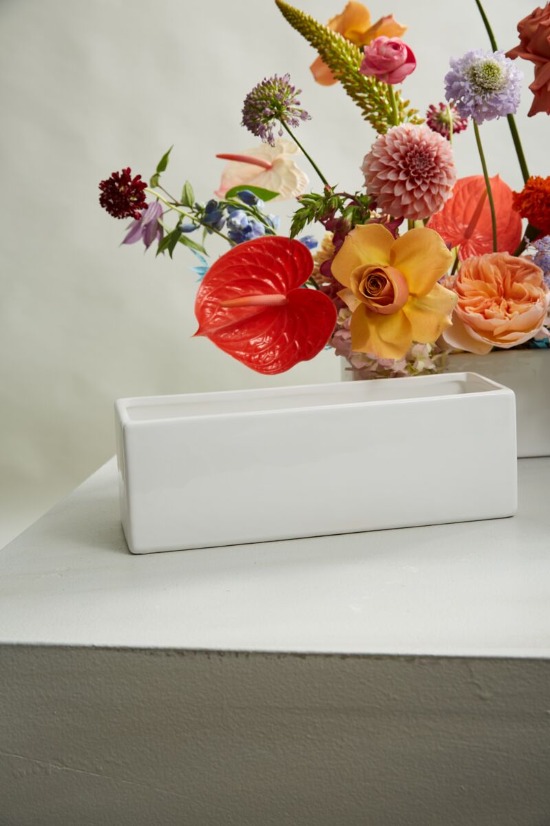 Design Shop White Urban Planter, 12" X 4".