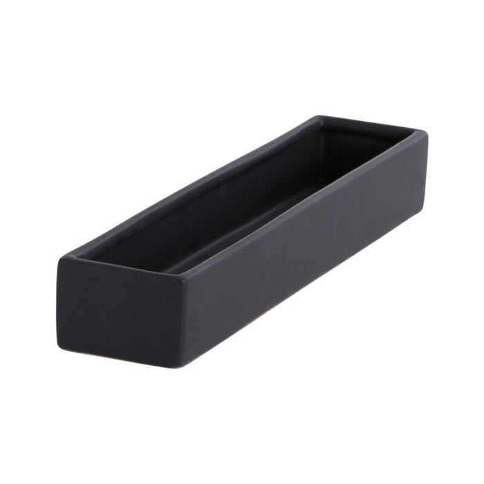 Design Shop Matte-Black Urban Planter Low Planter, 13.75" X 2", Set of 2.