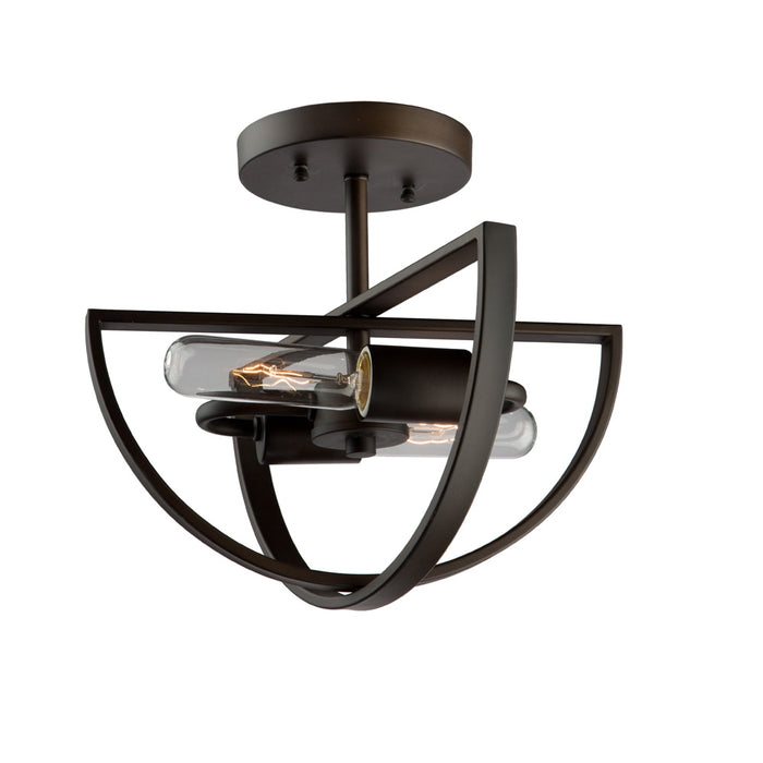 Artcraft Two Light Semi Flush Mount from the Newport collection in Oil Rubbed Bronze finish
