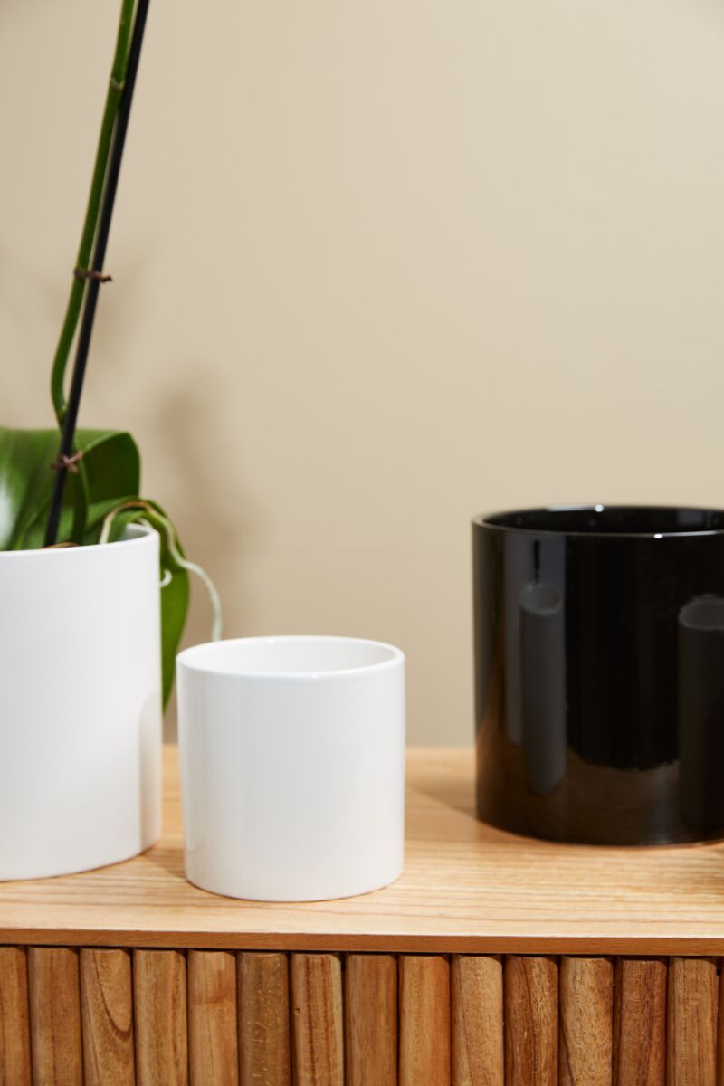 Design Shop White Cercle Pot, 4.25" X 4.25".