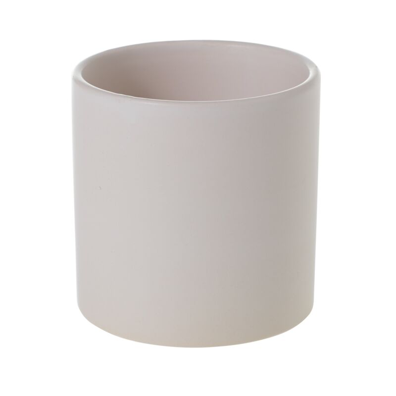 Design Shop Matte-White Cercle Pot, 4.25" X 4.25".