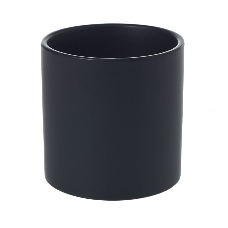Design Shop Matte-Black Cercle Pot, 4.25" X 4.25".