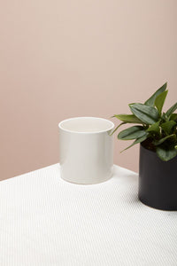 Design Shop White Cercle Pot, 6.5" X 6.25".