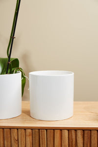 Design Shop White Cercle Pot, 6.5" X 6.25".