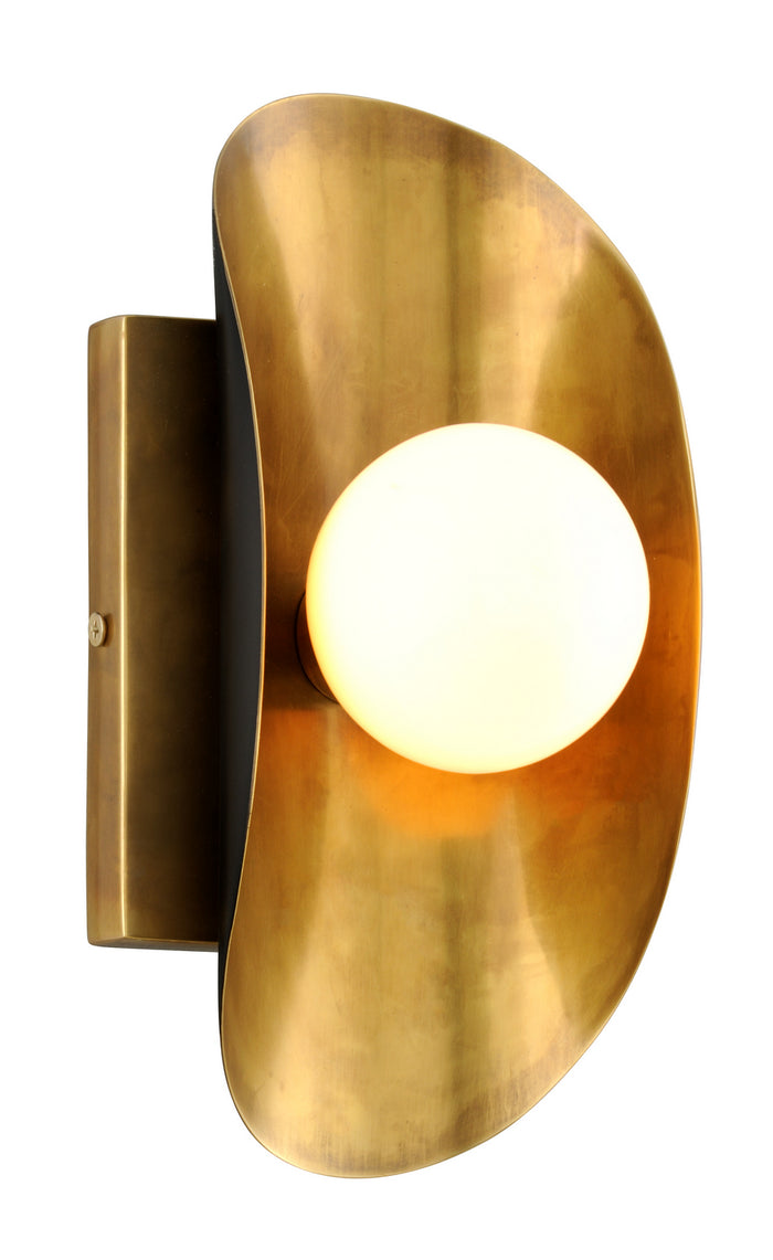 Corbett Lighting One Light Wall Sconce from the Hopper collection in Vintage Brass Bronze Accents finish