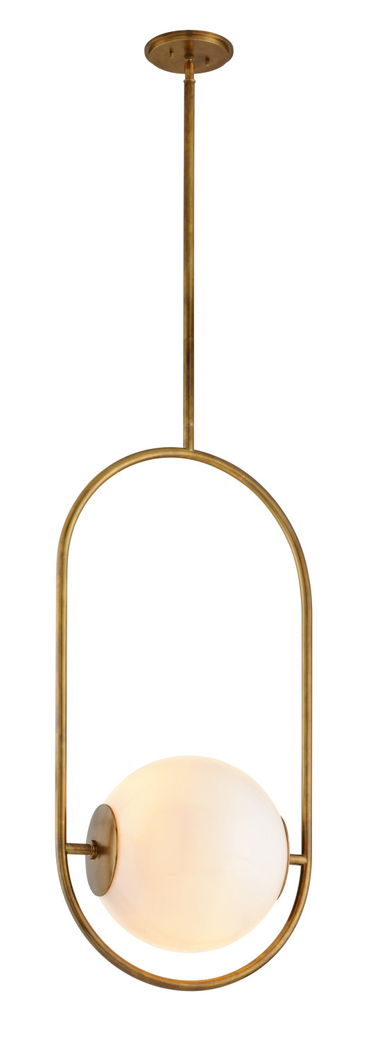 Corbett Lighting One Light Pendant from the Everley collection in Vintage Brass finish