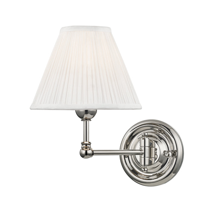 Hudson Valley One Light Wall Sconce from the Classic No.1 collection in Polished Nickel finish