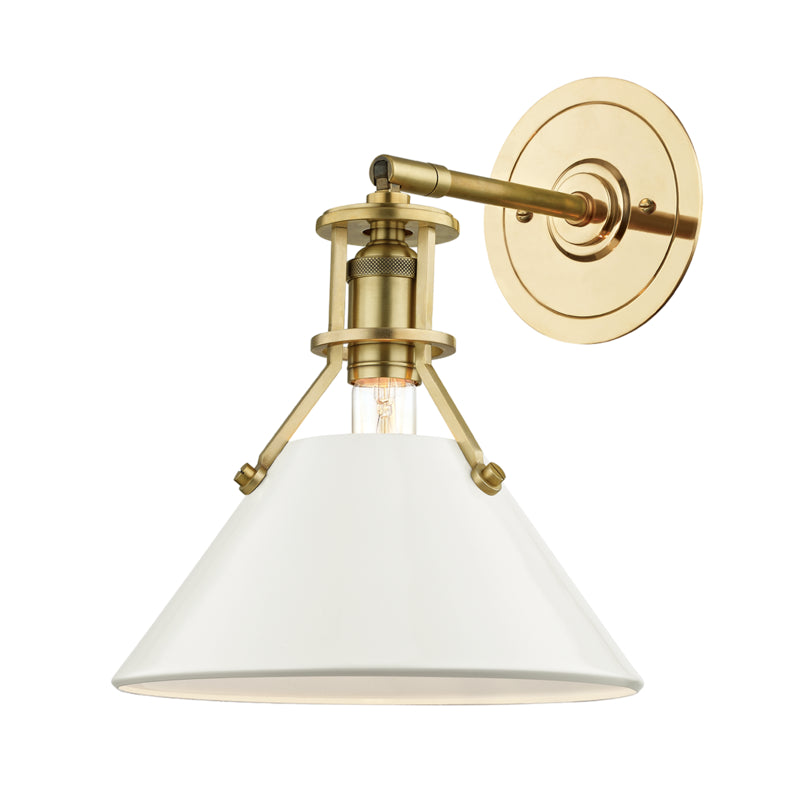 Hudson Valley - MDS350-AGB/OW - One Light Wall Sconce - Painted No. 2 - Aged Brass