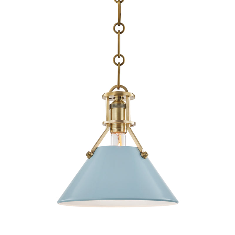Hudson Valley - MDS351-AGB/BB - One Light Pendant - Painted No. 2 - Aged Brass