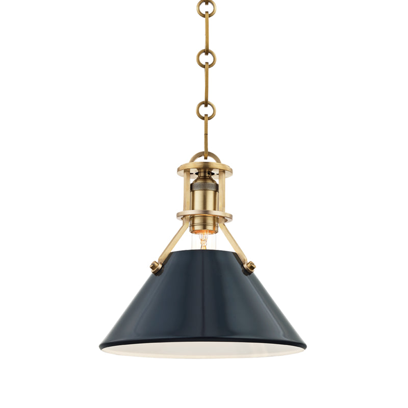 Hudson Valley - MDS351-AGB/DBL - One Light Pendant - Painted No. 2 - Aged Brass