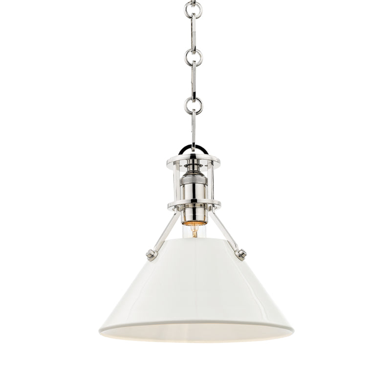 Hudson Valley - MDS351-PN/OW - One Light Pendant - Painted No. 2 - Polished Nickel