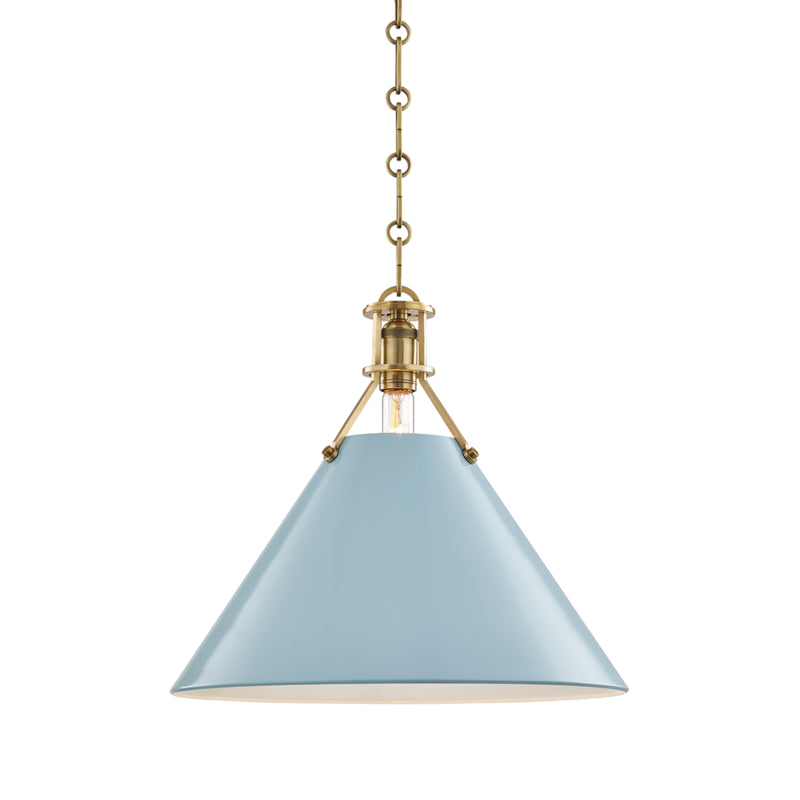 Hudson Valley - MDS352-AGB/BB - One Light Pendant - Painted No. 2 - Aged Brass