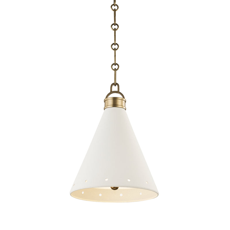 Hudson Valley - MDS400-AGB/WP - One Light Pendant - Plaster No.1 - Aged Brass