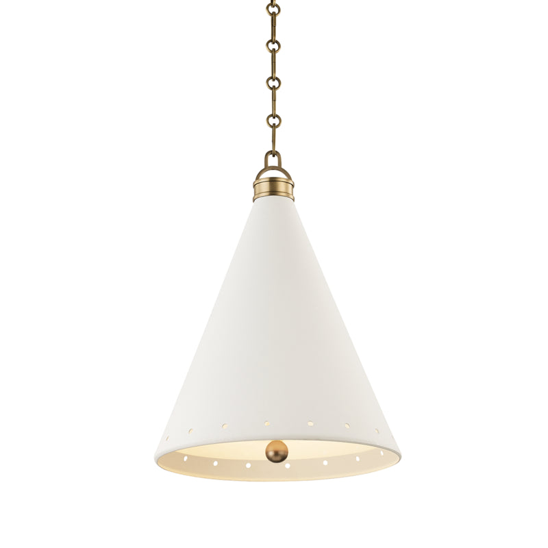 Hudson Valley - MDS401-AGB/WP - One Light Pendant - Plaster No.1 - Aged Brass