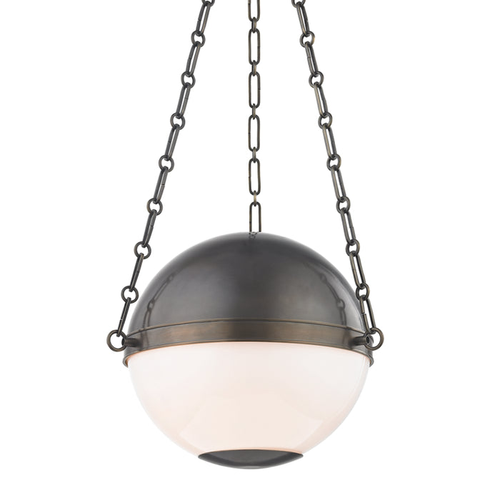 Hudson Valley Two Light Pendant from the Sphere No.2 collection in Distressed Bronze finish