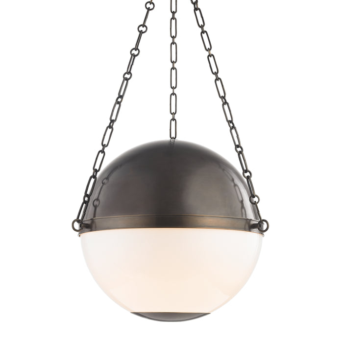 Hudson Valley Three Light Pendant from the Sphere No.2 collection in Distressed Bronze finish