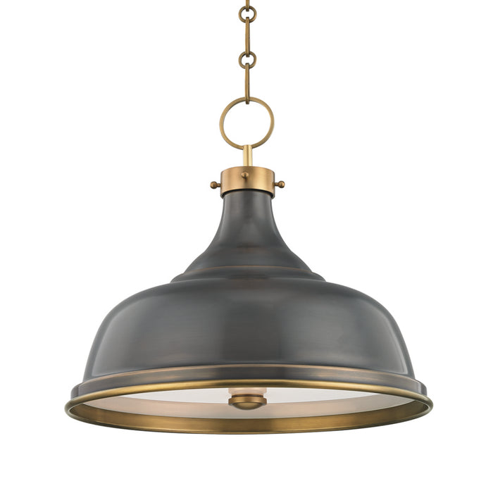 Hudson Valley Three Light Pendant from the Metal No.1 collection in Aged/Antique Distressed Bronze finish