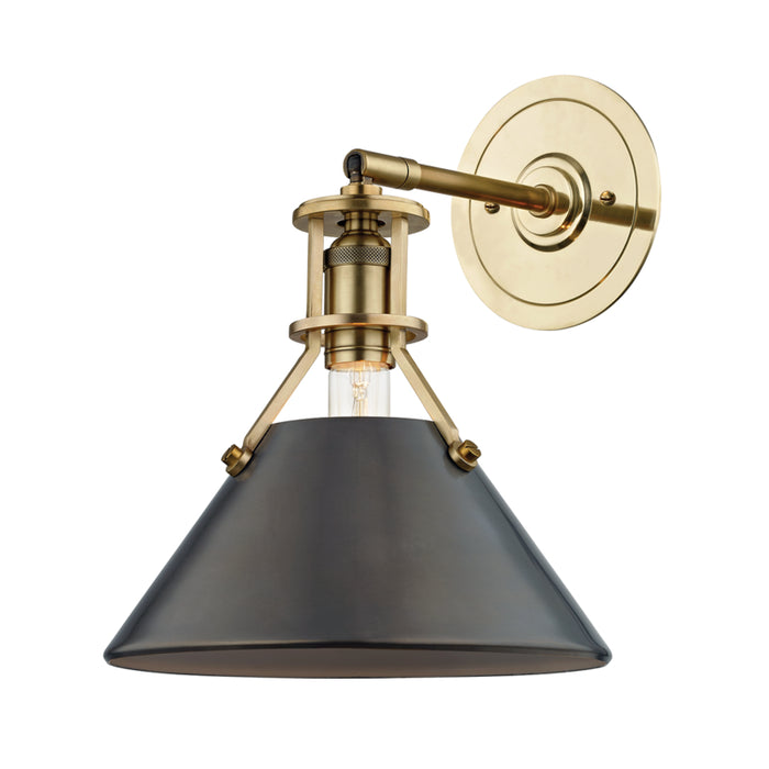Hudson Valley One Light Wall Sconce from the Metal No.2 collection in Aged/Antique Distressed Bronze finish